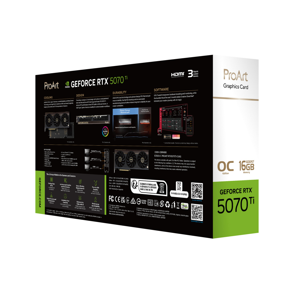 ASUS ProArt -RTX5070TI-O16G NVIDIA GeForce RTX 5070 Ti 16 GB GDDR7 - Afbeelding 19