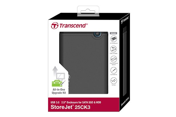 Transcend TS0GSJ25CK3 behuizing voor opslagstations HDD-/SSD-behuizing Grijs 2.5" - Afbeelding 3