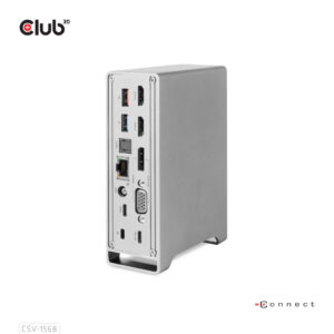 CLUB3D USB type C Universeel docking station 2x USB Gen2 Type-A 1x USB Gen1 Type-A 1x USB Type-A (ROOD) Smart Charging-poort 5V/