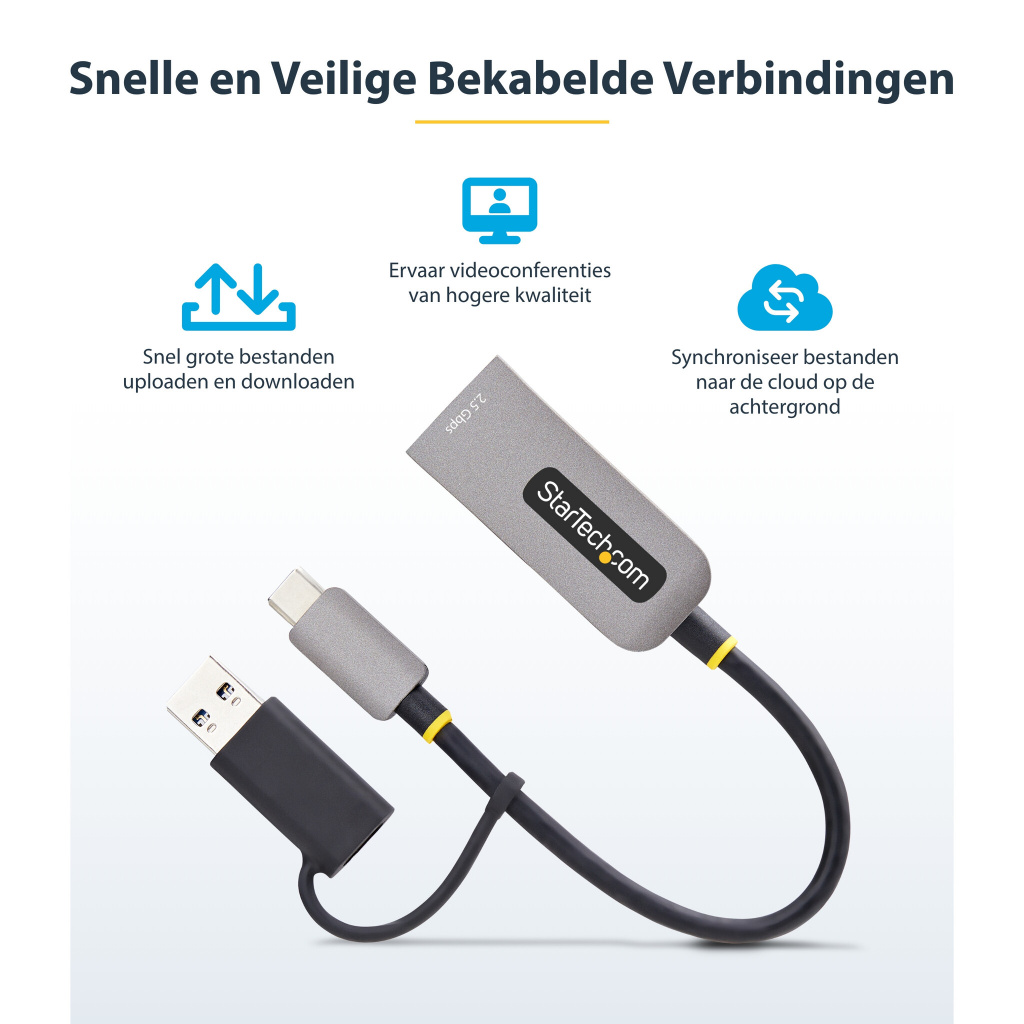 StarTech.com 2.5GbE USB-C naar Ethernet Adapter met USB-A Converter, NBASE-T NIC, USB 3.0 Type-C 2.5/1G Multi Speed Netwerk, Thu - Afbeelding 12