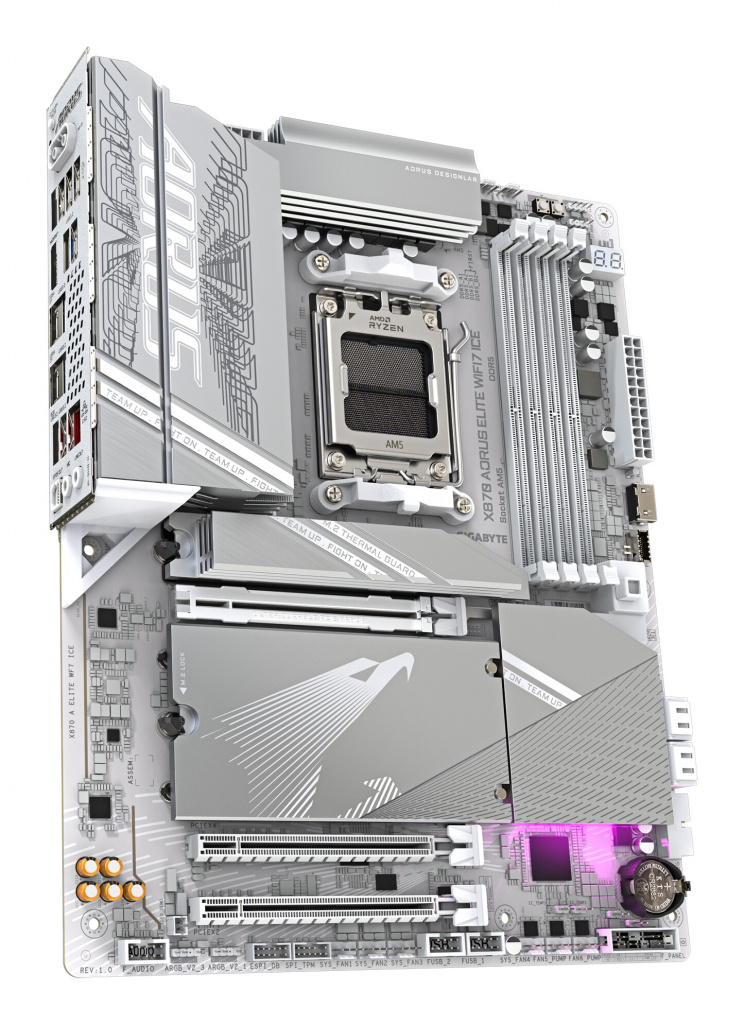 GIGABYTE X870 AORUS ELITE WIFI7 ICE AMD X870 Socket AM5 ATX - Afbeelding 3