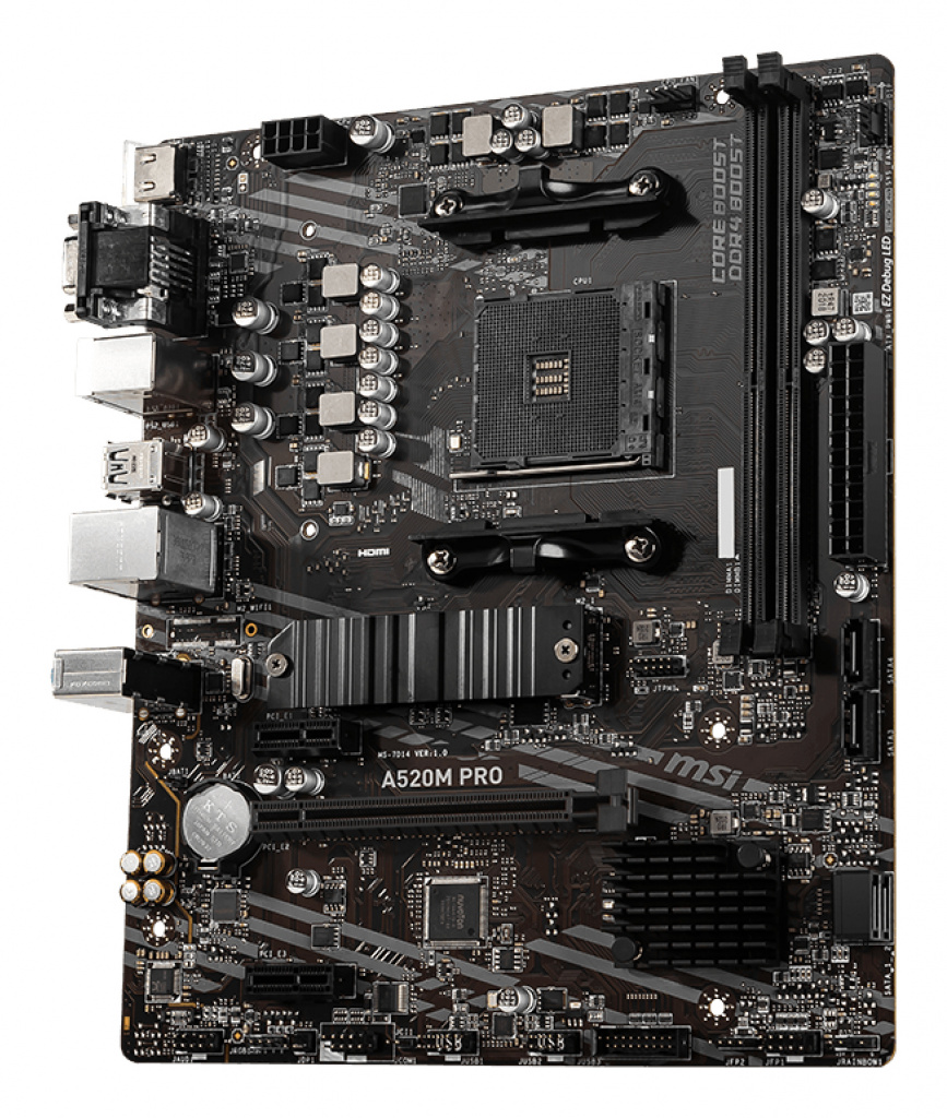 MSI A520M PRO moederbord AMD A520 Socket AM4 micro ATX - Afbeelding 2