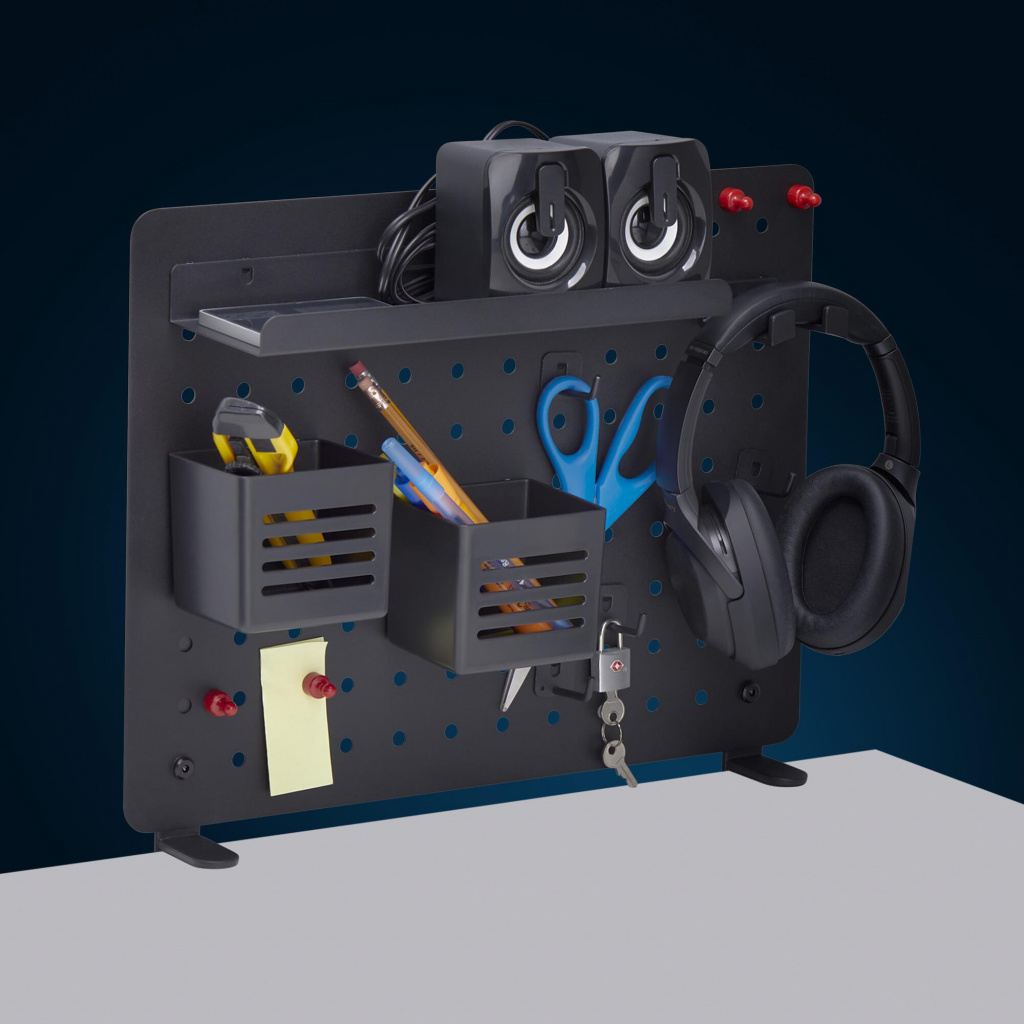 StarTech.com Stalen Gereedschapsbord met Accessoires, 42 x 32cm, Werkplaatsinrichting met Klembevestiging, Bureau Opbergsysteem, - Afbeelding 9