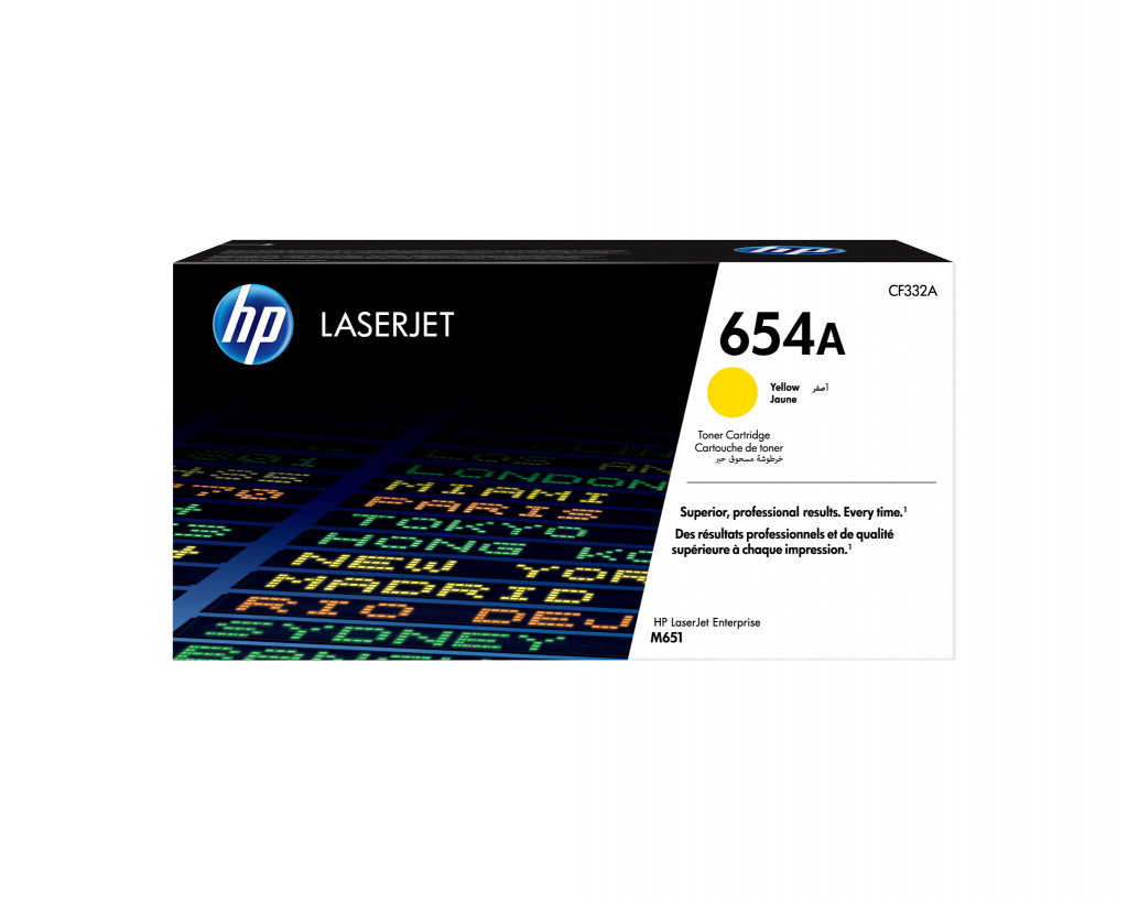 HP 654A originele gele LaserJet tonercartridge