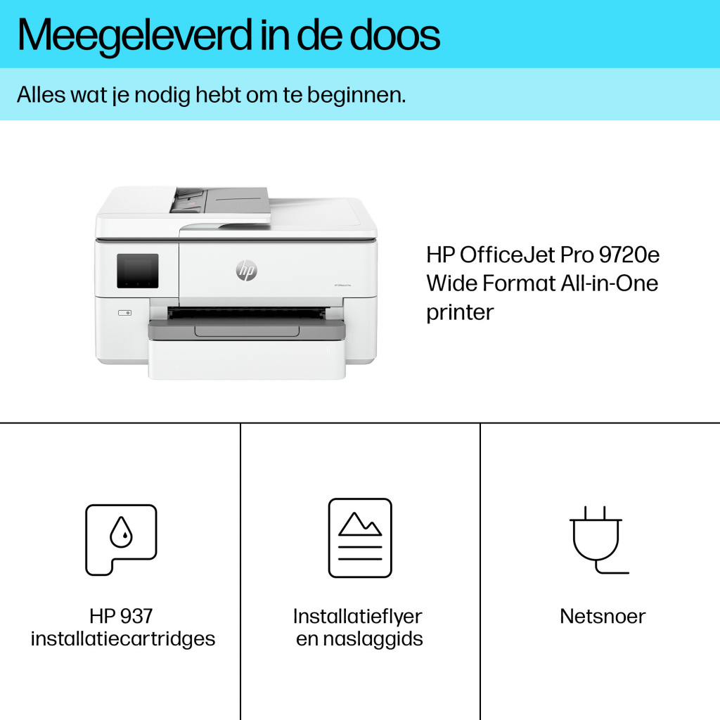HP OfficeJet Pro 9720e Draadloos All-in-One Kleur Printer, Dubbelzijdig printen; Kopieerapparaat, Scanner - Afbeelding 9