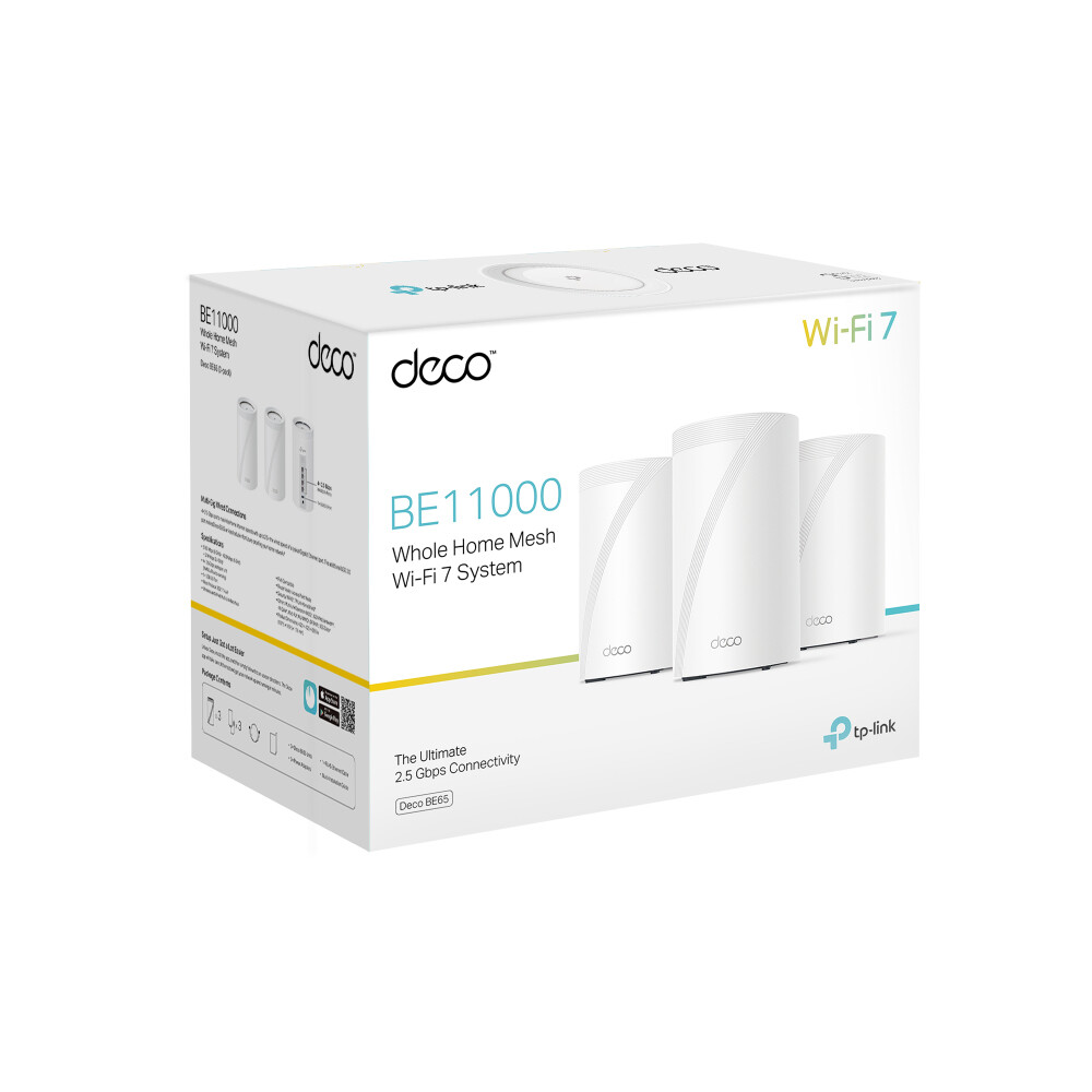 TP-Link Deco BE65 Tri-band (2,4 GHz / 5 GHz / 6 GHz) Wi-Fi 7 (802.11be) Wit 4 Intern - Afbeelding 4