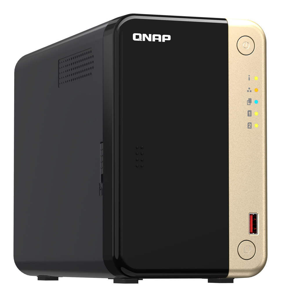 QNAP TS-264 NAS Tower Intel® Celeron® N5095 8 GB 16 TB HDD QNAP QTS Zwart, Goud - Afbeelding 4
