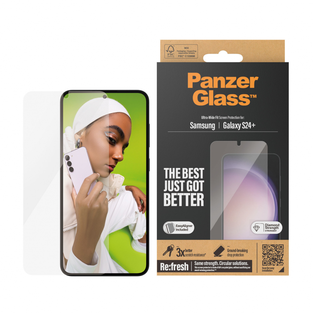 PanzerGlass ® Screen Protector Samsung Galaxy S24+ | Ultra-Wide Fit w. EasyAligner Doorzichtige schermbeschermer 1 stuk(s) - Afbeelding 2
