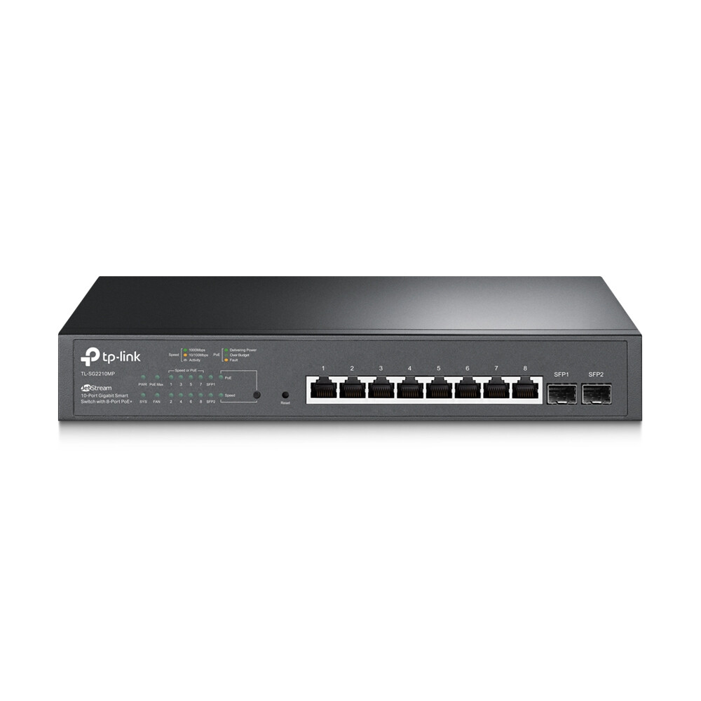 TP-Link JetStream TL-SG2210MP netwerk-switch Managed L2/L2+ Gigabit Ethernet (10/100/1000) Power over Ethernet (PoE) 1U Zwart