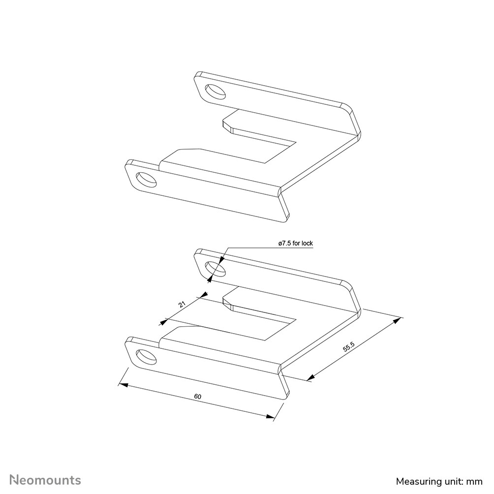 Neomounts ABL-875 Wielslot set voor trolley's (2 st) - Afbeelding 6