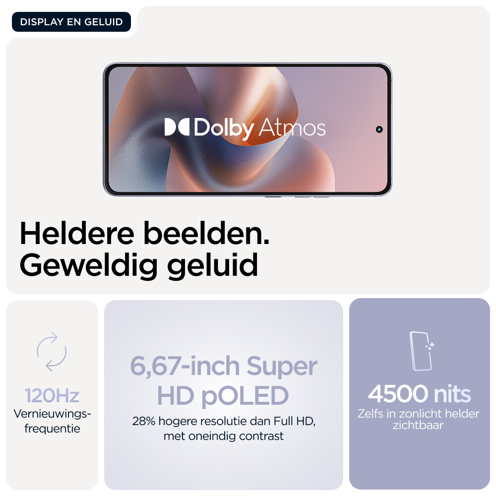 Motorola moto g86 power 5G 16,9 cm (6.67") Dual SIM Android 15 USB Type-C 12 GB 256 GB 6720 mAh Lila - Afbeelding 14