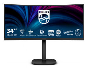 Philips 3000 series 34B2U3600C/00 computer monitor 86,4 cm (34") 3440 x 1440 Pixels Wide Quad HD LCD Zwart