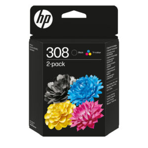 HP 308 originele 2-pack combo zwarte/driekleureninktcartridges