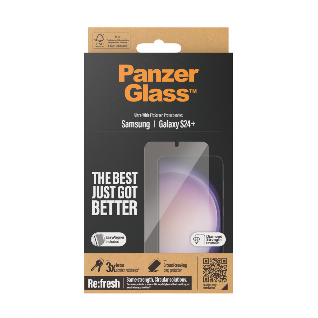 PanzerGlass ® Screen Protector Samsung Galaxy S24+ | Ultra-Wide Fit w. EasyAligner Doorzichtige schermbeschermer 1 stuk(s) - Afbeelding 3