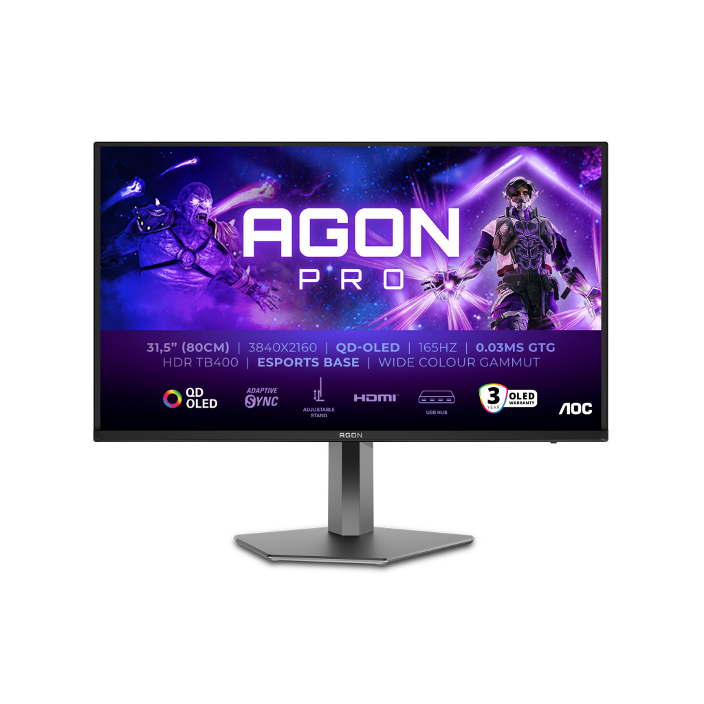AOC AGON PRO AG326UD computer monitor 80 cm (31.5") 3840 x 2160 Pixels 4K Ultra HD QD-OLED Zwart - Afbeelding 11