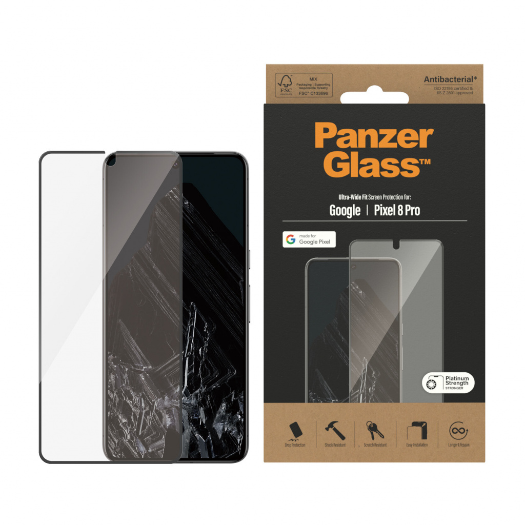 PanzerGlass ® Screen Protector Google Pixel 8 Pro | Ultra-Wide Fit Doorzichtige schermbeschermer 1 stuk(s) - Afbeelding 2