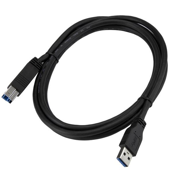 StarTech.com 2 m gecertificeerde SuperSpeed USB 3.0 A-naar-B-kabel M/M - Afbeelding 2