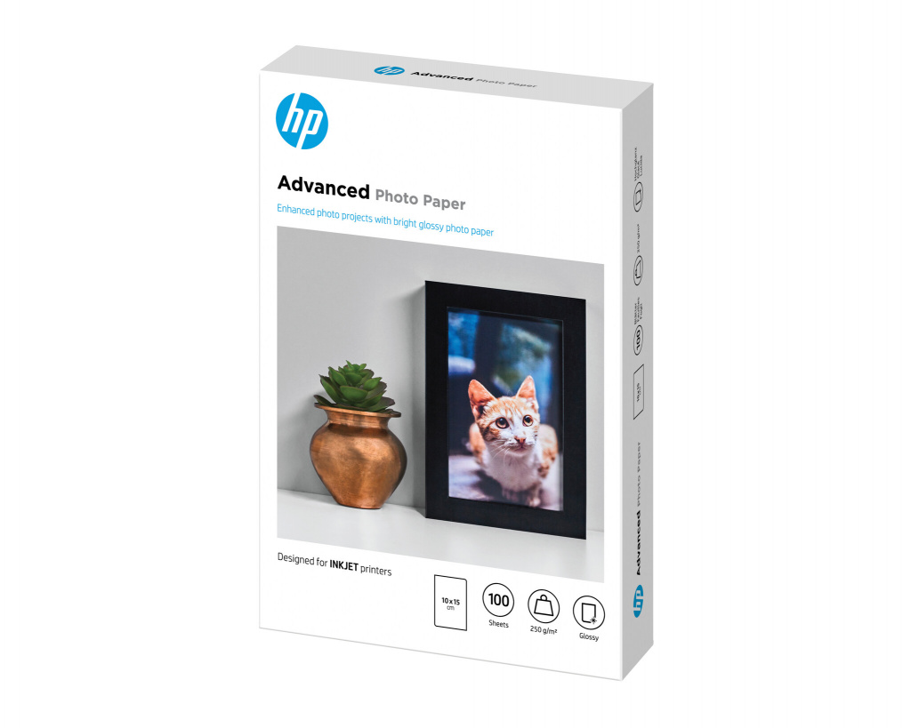 HP Advanced Photo-papier, glanzend, 250 g/m2, 10 x 15 cm (101 x 152 mm), 100 vellen - Afbeelding 2