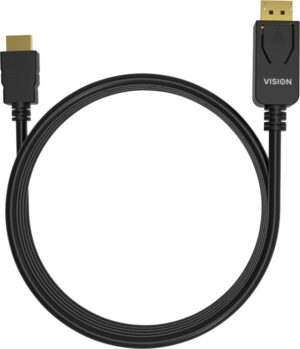 Vision TC 2MDPHDMI/BL video kabel adapter 2 m DisplayPort HDMI Type A (Standaard) Zwart