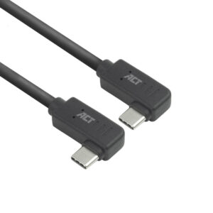 ACT USB 3.0 10Gbps 60W USB Type-C (haaks links/rechts) naar USB Type-C (haaks links/rechts) kabel, 1 meter