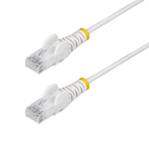 StarTech.com 2,5m Dunne CAT6 Ethernet Kabel, Wit, Snagless, 100W PoE, UTP, LSZH, 28AWG Pure Koperdraad, Slim RJ45 Netwerk Patchk