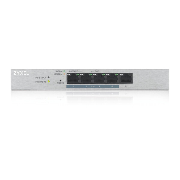 Zyxel GS1200-5HP v2 Managed Gigabit Ethernet (10/100/1000) Power over Ethernet (PoE) Grijs - Afbeelding 2
