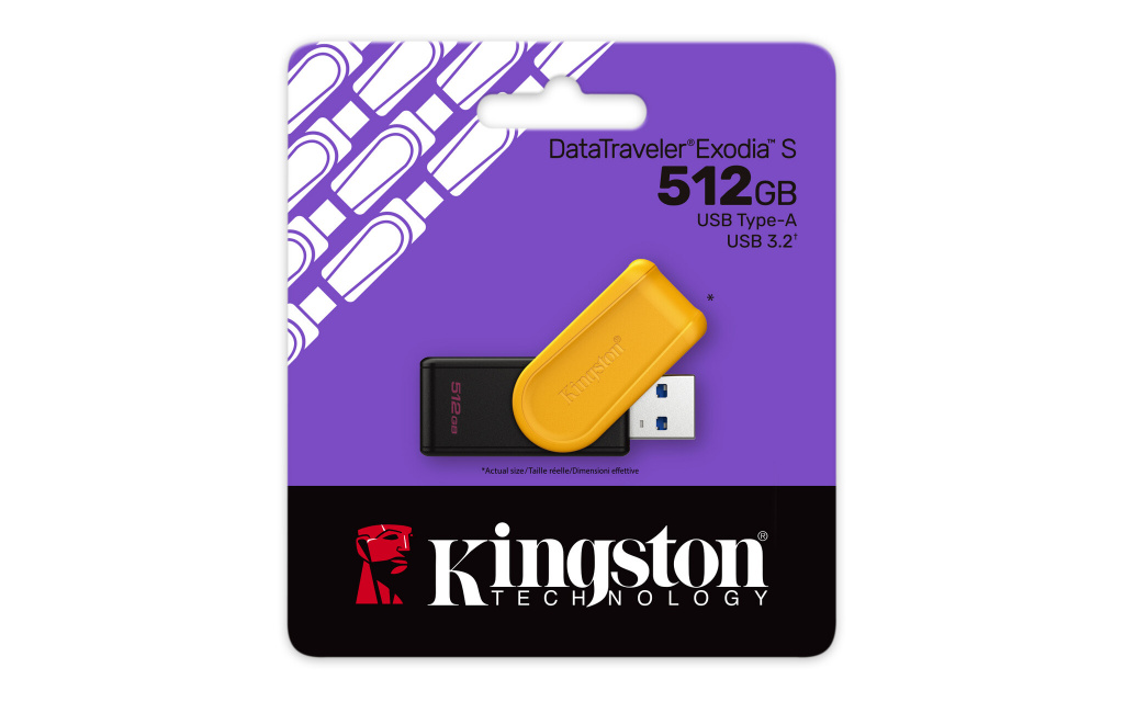 Kingston Technology DataTraveler 512GB Portable USB 3.2 Gen 1 Exodia S (Black/Yellow) - Afbeelding 3