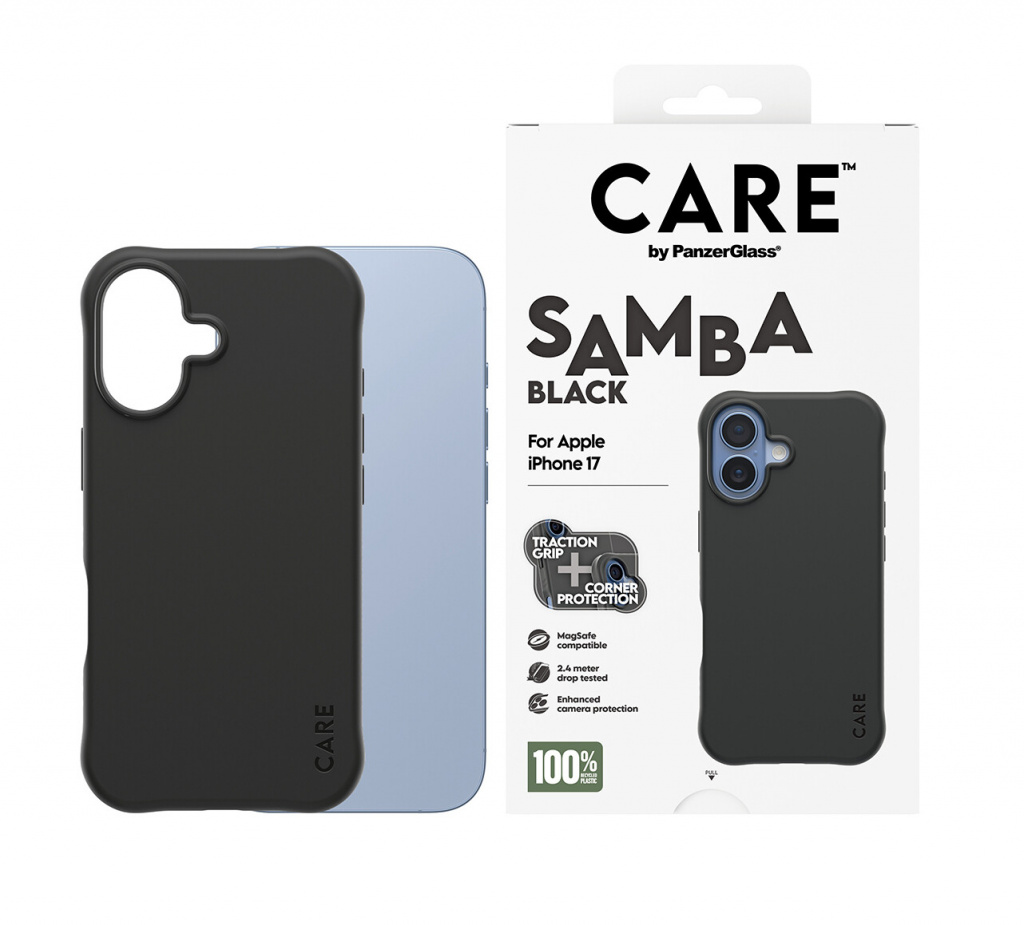 PanzerGlass CARE by ® Fashionable Case Samba Black w. MagSafe iPhone 17 mobiele telefoon behuizingen Hoes Zwart - Afbeelding 2