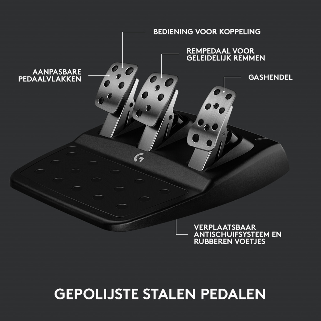 Logitech G G923 Zwart USB 2.0 Stuurwiel + pedalen Analoog/digitaal PC, Xbox One, Xbox Series S, Xbox Series X - Afbeelding 14