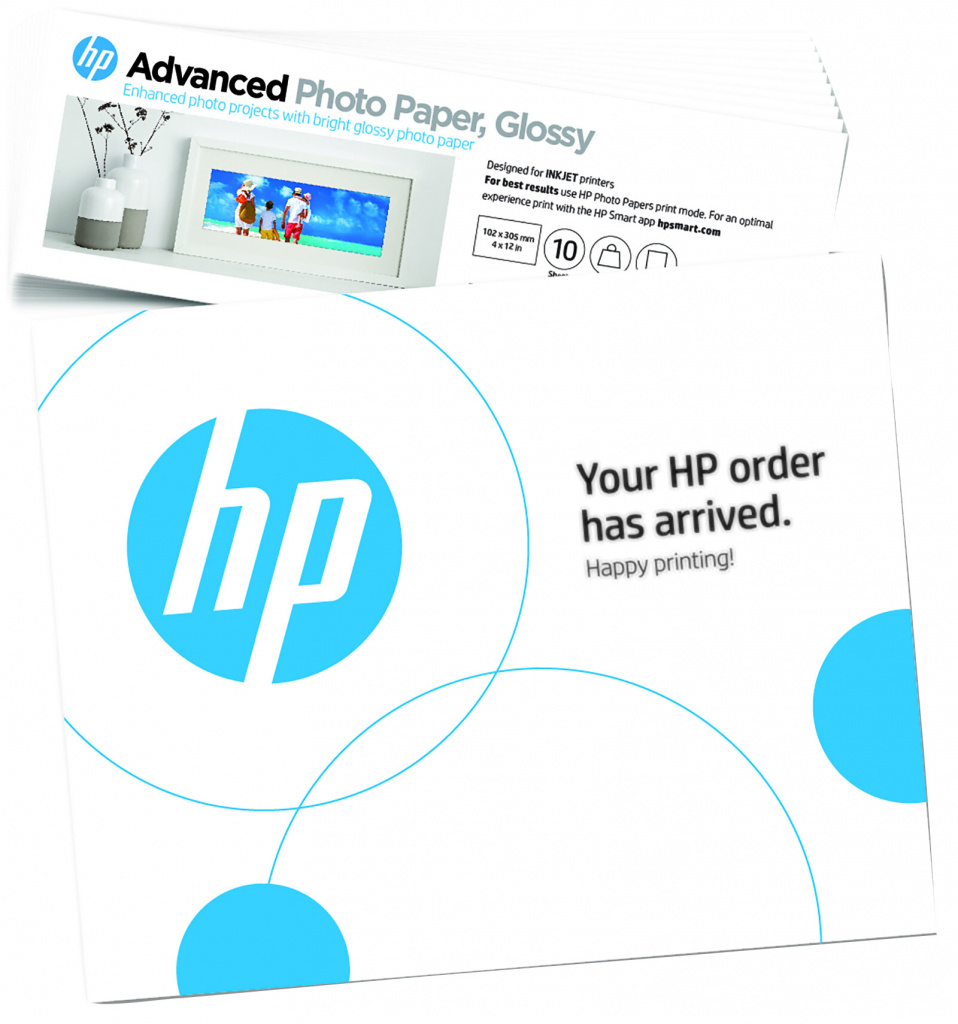 HP Advanced Photo Paper, glanzend, 65 lb, 4 x 12 inch (101 x 305 mm), 10 vellen