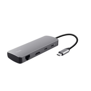Trust 25672 interface hub USB Type-C Grijs