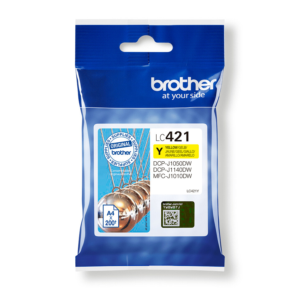 Brother LC-421Y inktcartridge 1 stuk(s) Origineel Geel