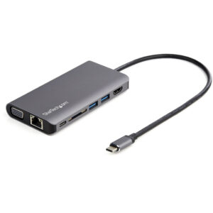 StarTech.com USB-C Multiport Adapter - USB-C Travel Dock met 4K HDMI of 1080p VGA - 3x USB 3.0 Hub, SD, GbE, Audio, 100W PD Pass
