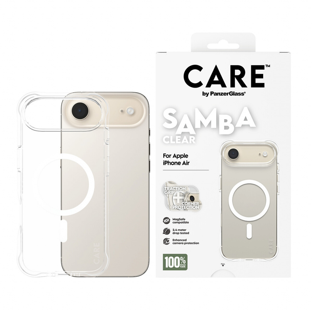 PanzerGlass CARE by ® Fashionable Case Samba Transparent w. White MagSafe iPhone Air mobiele telefoon behuizingen Hoes Transpara - Afbeelding 2