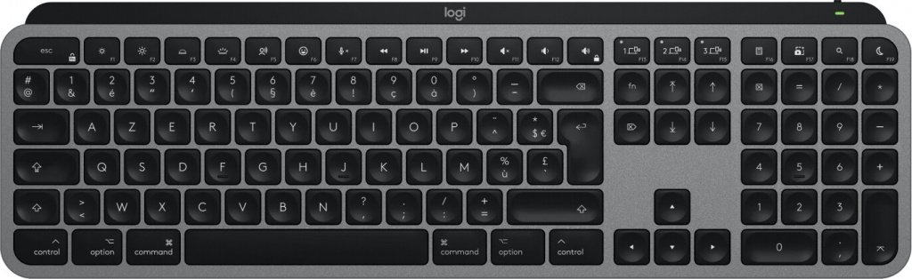 Logitech Master MX Keys S for Mac toetsenbord Kantoor RF-draadloos + Bluetooth AZERTY Frans Aluminium, Zwart