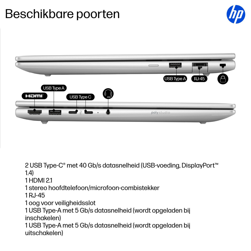 HP ProBook 4 PB4G1q14 X126100 14 32GB/512 PC NL Copilot+ PC Qualcomm Snapdragon X1-26-100 Laptop 35,6 cm (14") WUXGA LPDDR5x-SDR - Afbeelding 10