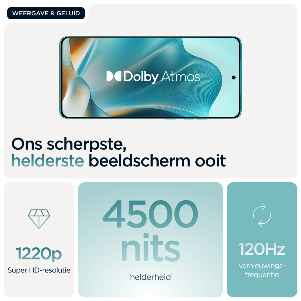 Motorola edge 60 fusion 16,9 cm (6.67") Dual SIM Android 15 5G USB Type-C 8 GB 256 GB 5200 mAh Turkoois - Afbeelding 18