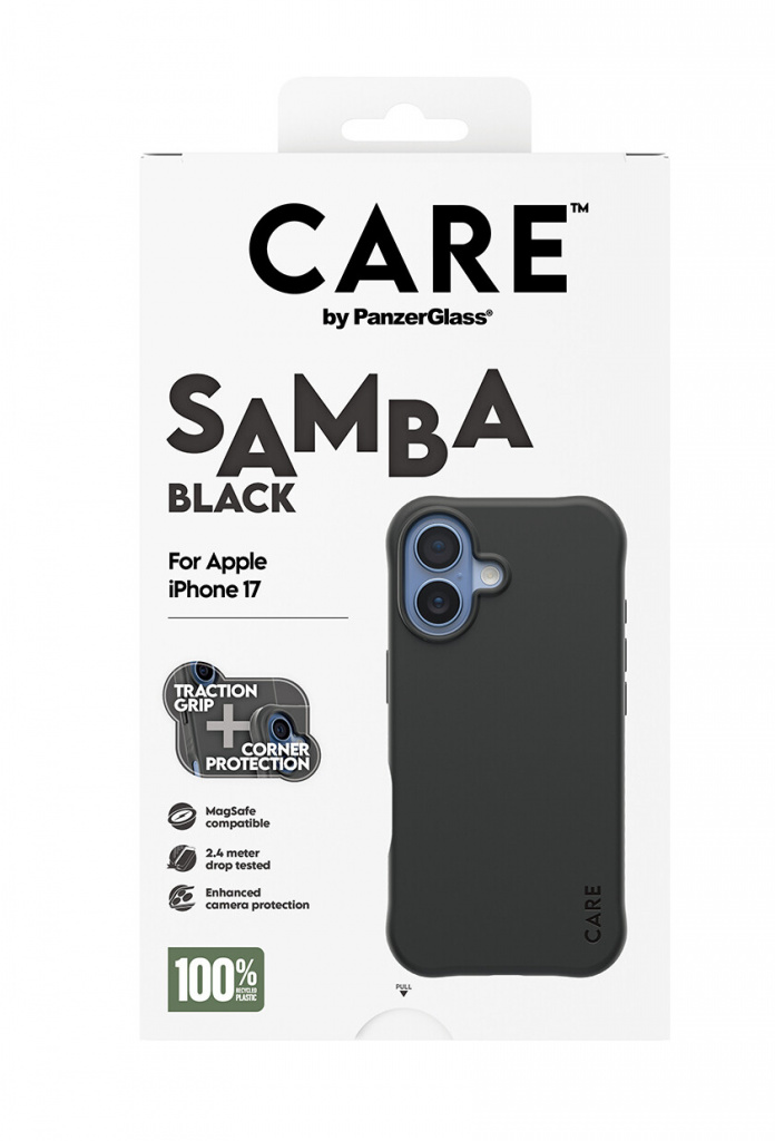 PanzerGlass CARE by ® Fashionable Case Samba Black w. MagSafe iPhone 17 mobiele telefoon behuizingen Hoes Zwart - Afbeelding 3