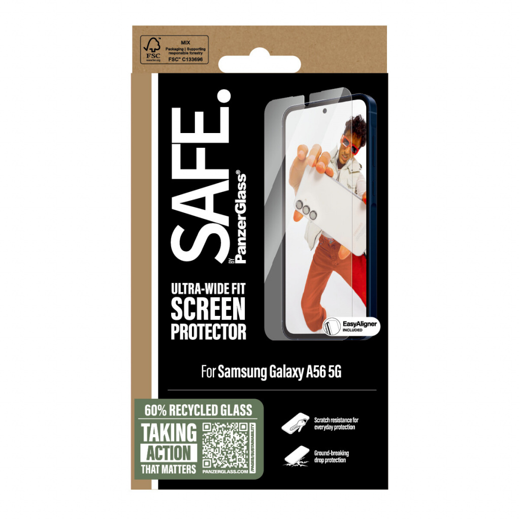 PanzerGlass SAFE. by ® Screen Protector Samsung Galaxy A56 5G | Ultra-Wide Fit w. EasyAligner Doorzichtige schermbeschermer 1 st - Afbeelding 3