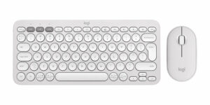 Logitech 920-012240 toetsenbord Inclusief muis Universeel RF-draadloos + Bluetooth QWERTY US International Wit