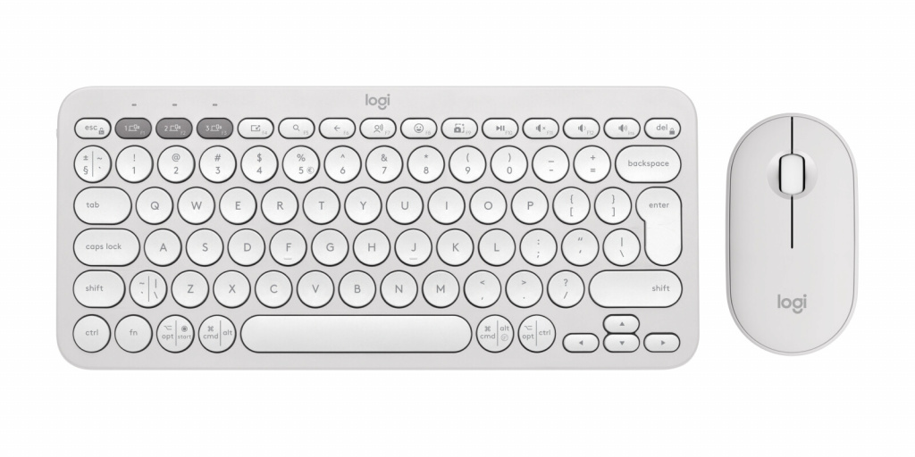 Logitech 920-012240 toetsenbord Inclusief muis Universeel RF-draadloos + Bluetooth QWERTY US International Wit