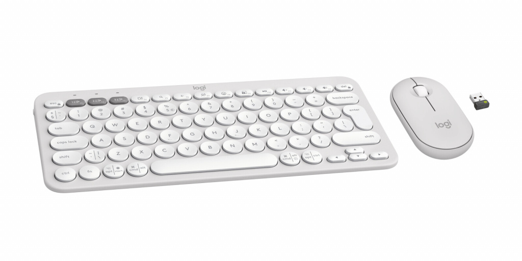 Logitech 920-012240 toetsenbord Inclusief muis Universeel RF-draadloos + Bluetooth QWERTY US International Wit - Afbeelding 17