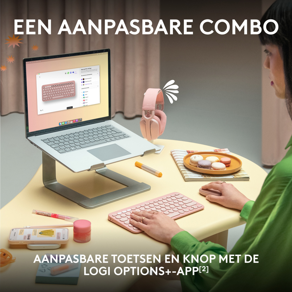 Logitech 920-012240 toetsenbord Inclusief muis Universeel RF-draadloos + Bluetooth QWERTY US International Wit - Afbeelding 4