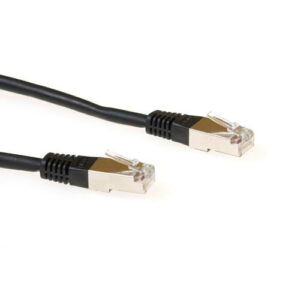 ACT Zwarte 1,5 meter LSZH F/UTP CAT5E patchkabel met RJ45 connectoren