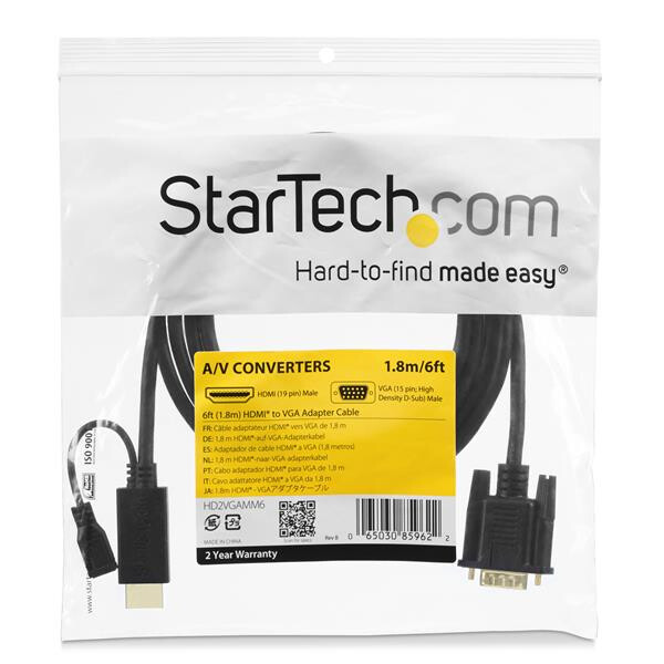 StarTech.com 1,8 m HDMI-naar-VGA actieve converterkabel HDMI-naar-VGA-adapter 1920x1200 of 1080p - Afbeelding 5