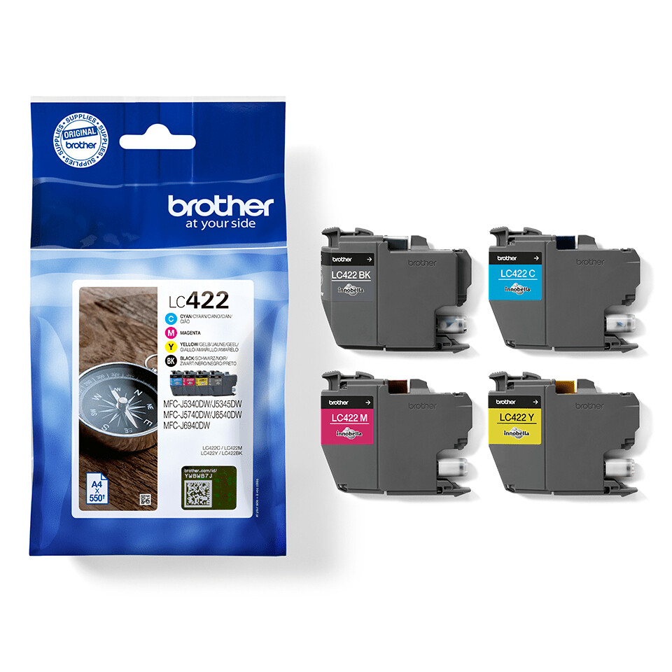 Brother LC422VAL inktcartridge 4 stuk(s) Origineel Zwart, Cyaan, Magenta, Geel - Afbeelding 4