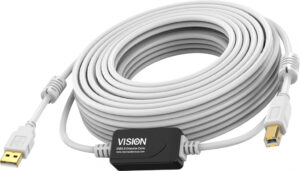 Vision TC 15MUSB+/2 USB-kabel USB 2.0 15 m USB A USB B Wit