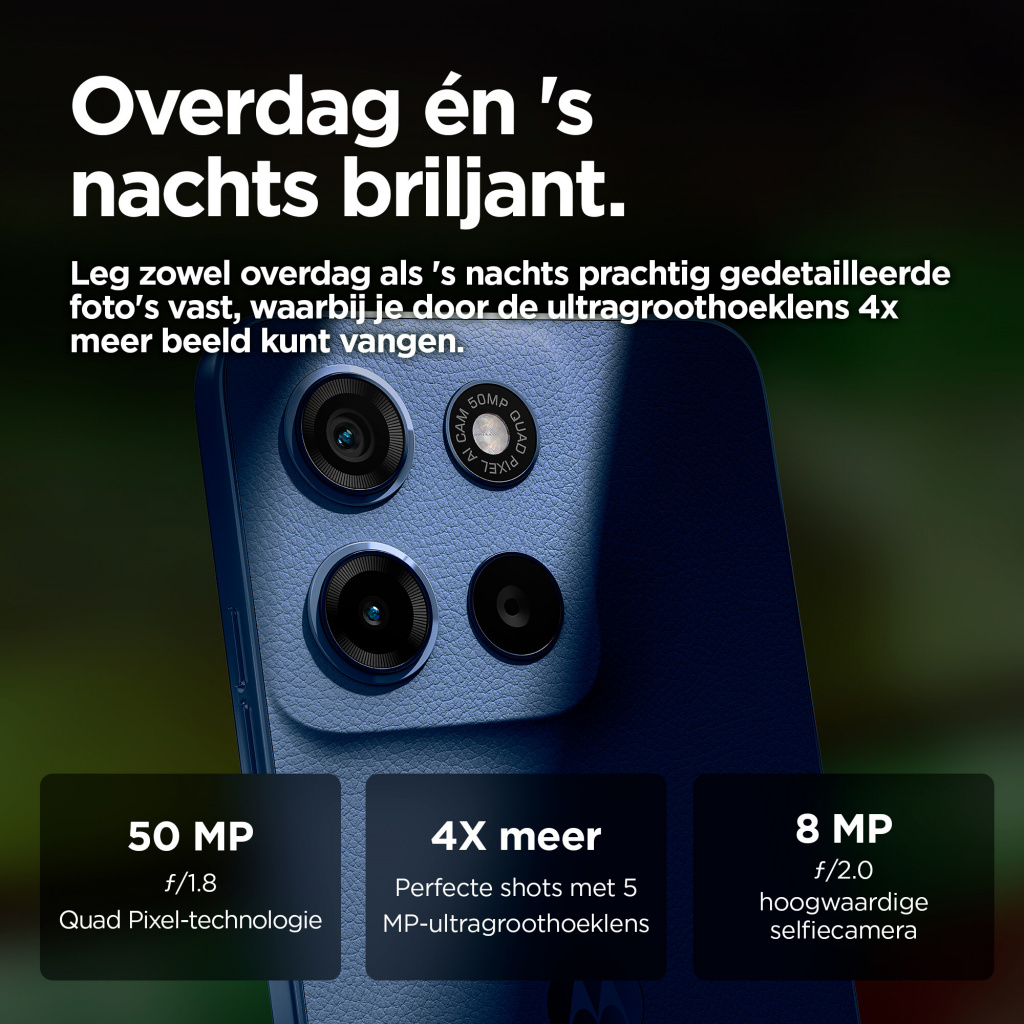 Motorola moto g15 17,1 cm (6.72") Dual SIM Android 15 4G USB Type-C 8 GB 256 GB 5200 mAh Marineblauw - Afbeelding 14