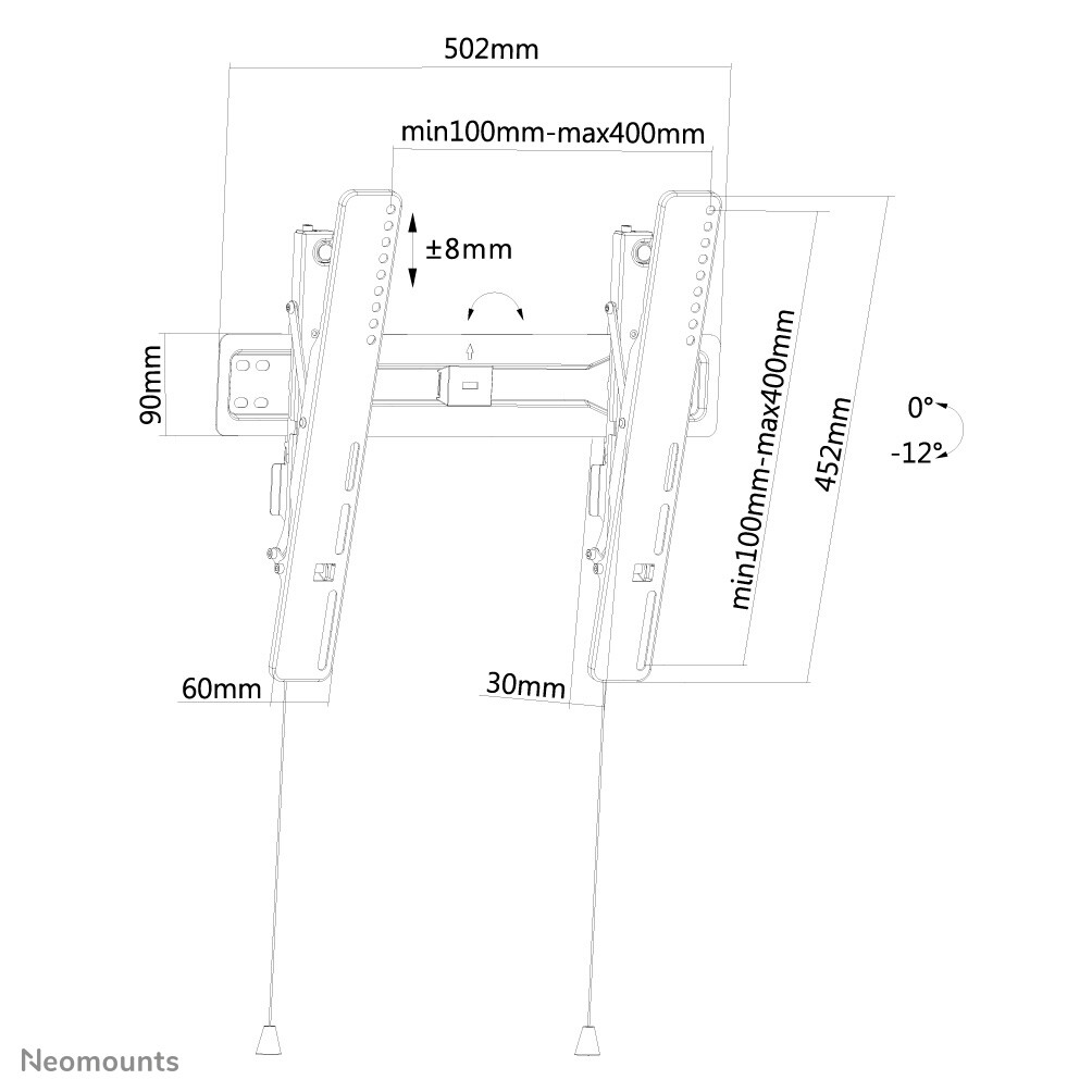 Neomounts LED-W450BLACK TV-beugel wand 32-55" - kantelbaar - Afbeelding 7