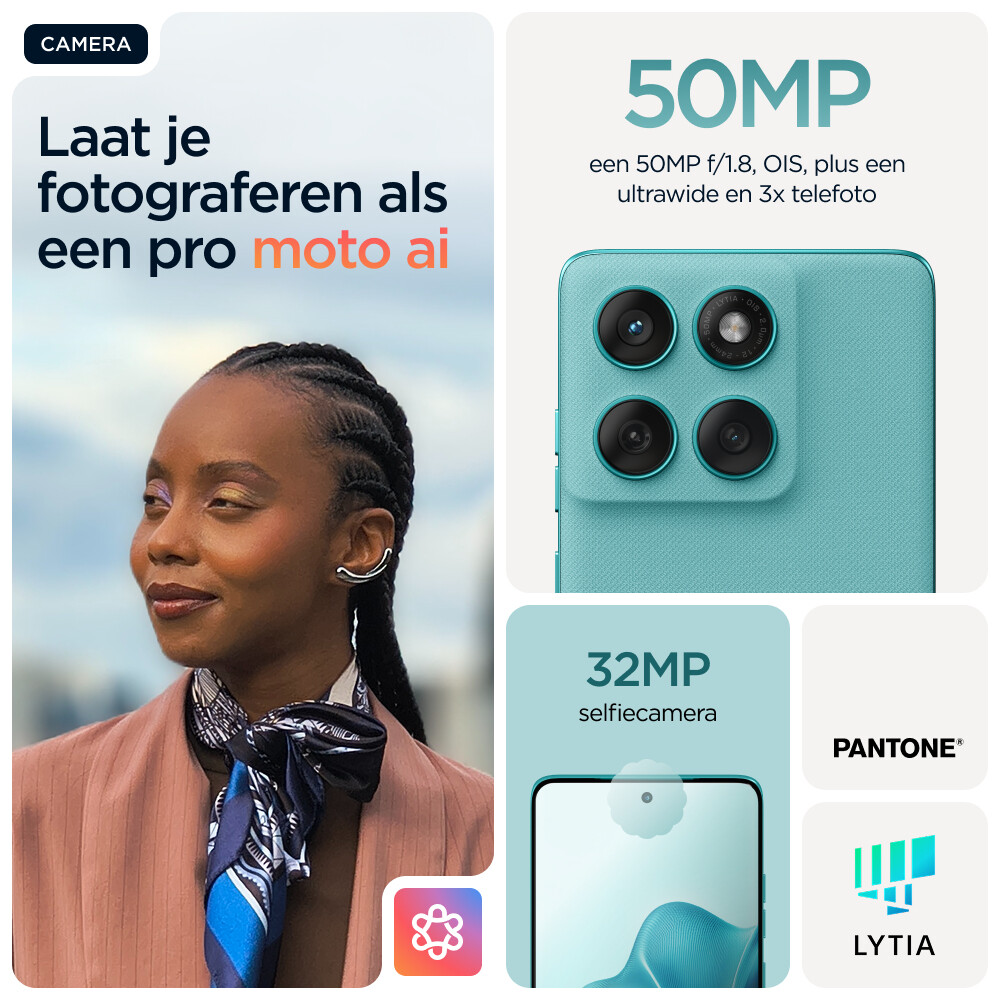 Motorola edge 60 fusion 16,9 cm (6.67") Dual SIM Android 15 5G USB Type-C 8 GB 256 GB 5200 mAh Turkoois - Afbeelding 15